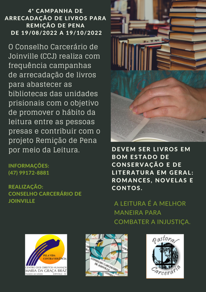 4ᵃ CAMPANHA DE ARRECADAÇÃO DE LIVROS PARA REMIÇÃO DE PENA